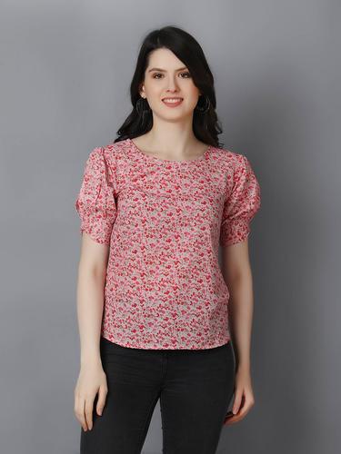 Cotton Stylish Top With Back Bow Details. (Pink)