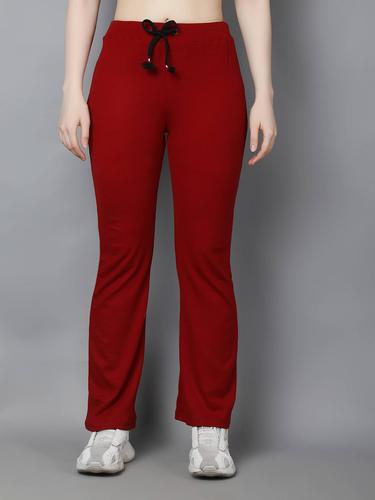 Ribbed Wide Legged Trousers. (Maroon)