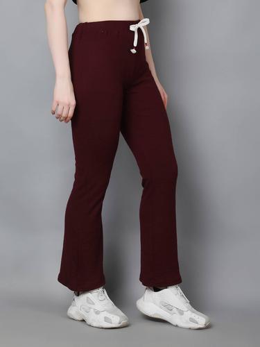Ribbed Wide Legged Trousers. (Wine)