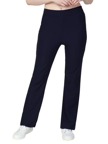 Cotton Twill Wide Legged Trousers. (Navy)