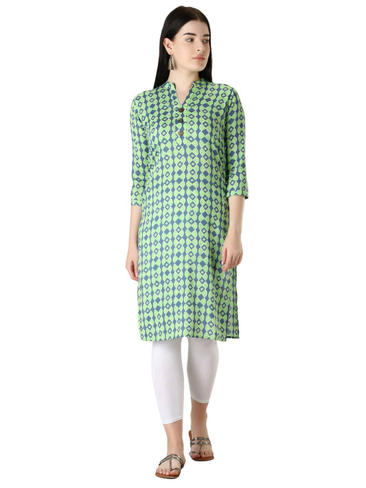 Rayon Abstract Print Kurti