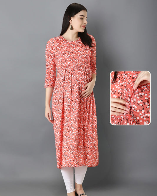 Maternity Feeding Kurti With Zippers for Easy Nursing.