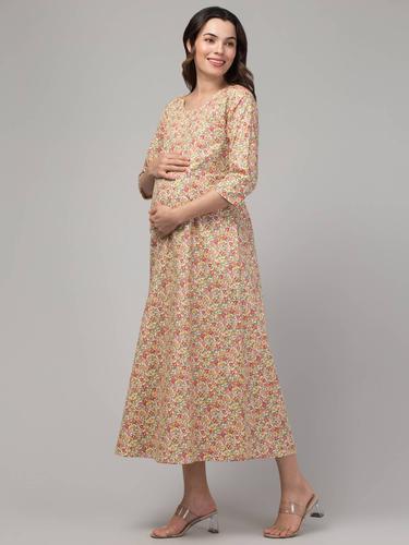 Everyday Essential Maternity & Feeding Dress. (Lemon)